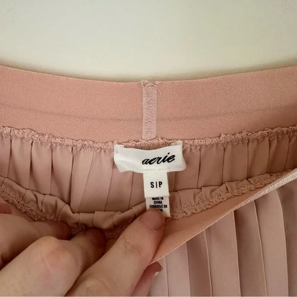 Aerie | Light Pink Balletcore Maxi Pleated Elastic Waist Skirt Small - Picture 5 of 6